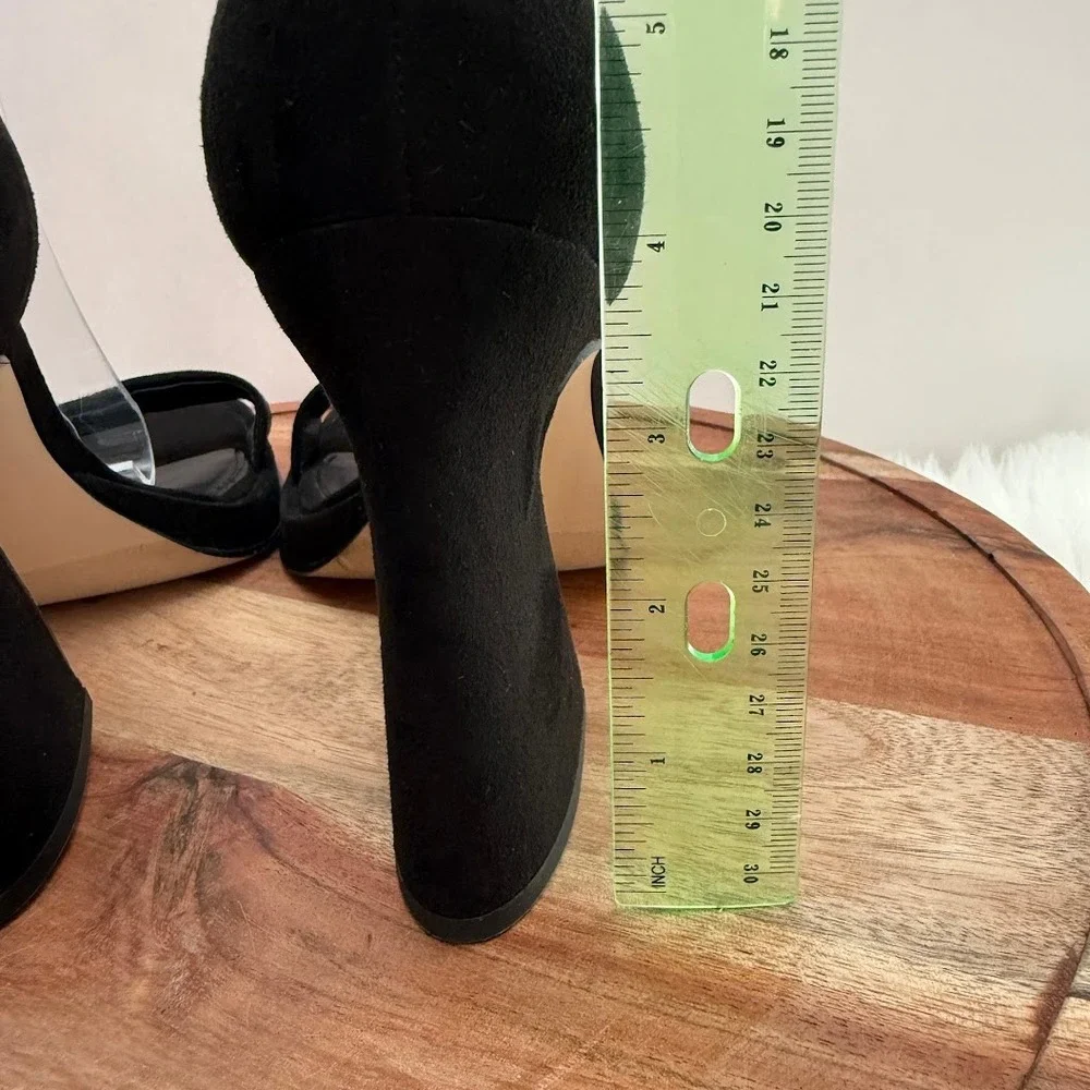 Circus NY Holmes Black Suede Platform Sandals Flared Block‎ Heel Wmns 9M EUR 40